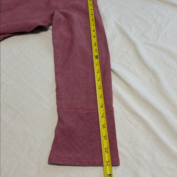 J Jill Women Linen Tunic top Small pink Mandarin collar - Picture 9 of 11